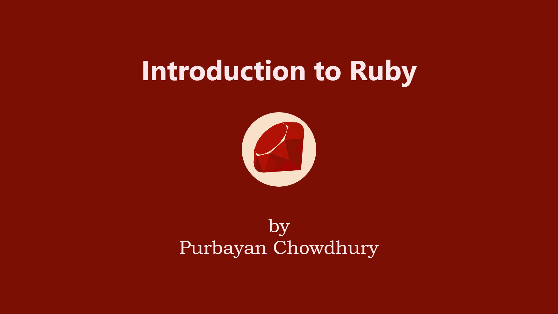 Introduction To Ruby cover image